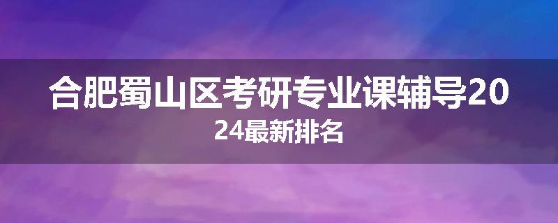 合肥蜀山区考研专业课辅导2024最新排名