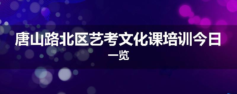 唐山路北区艺考文化课培训今日一览