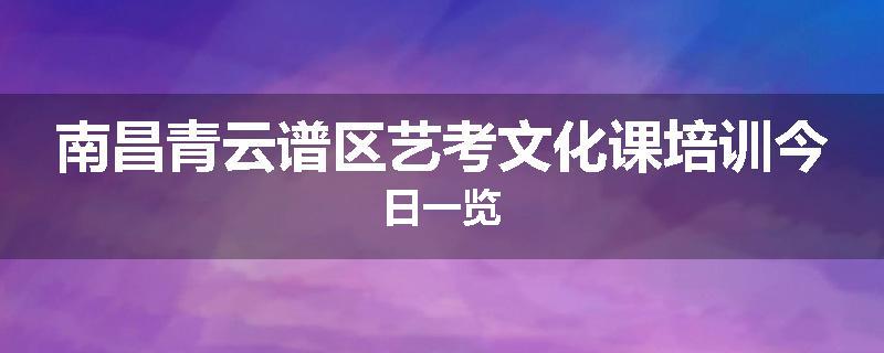 南昌青云谱区艺考文化课培训今日一览