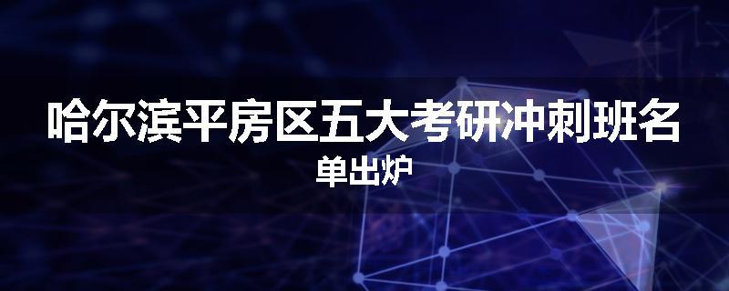 哈尔滨平房区五大考研冲刺班名单出炉