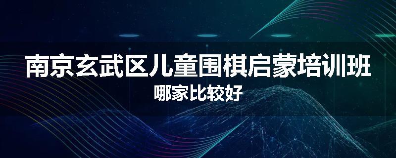 南京玄武区儿童围棋启蒙培训班哪家比较好