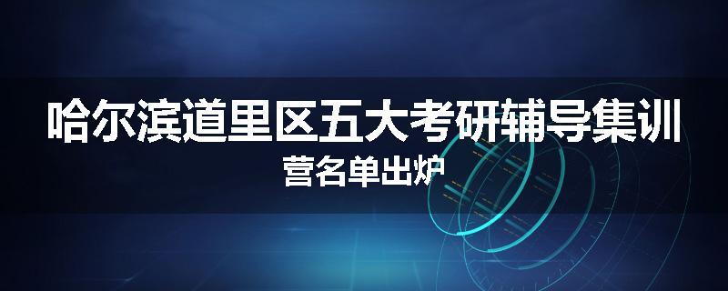 哈尔滨道里区五大考研辅导集训营名单出炉