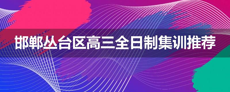 邯郸丛台区高三全日制集训推荐