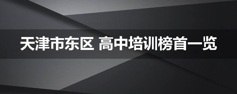 天津市东区 高中培训榜首一览