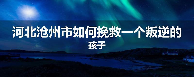 河北沧州市如何挽救一个叛逆的孩子