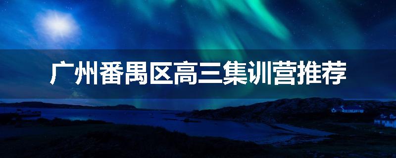 广州番禺区高三集训营推荐