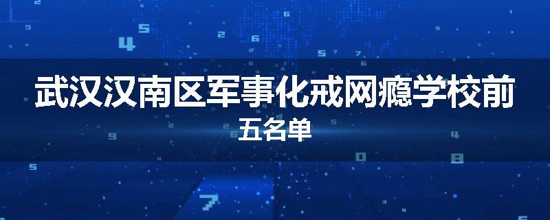 武汉汉南区军事化戒网瘾学校前五名单