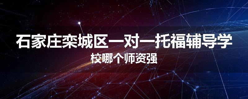 石家庄栾城区一对一托福辅导学校哪个师资强