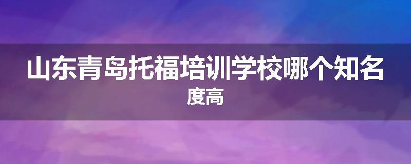 山东青岛托福培训学校哪个知名度高