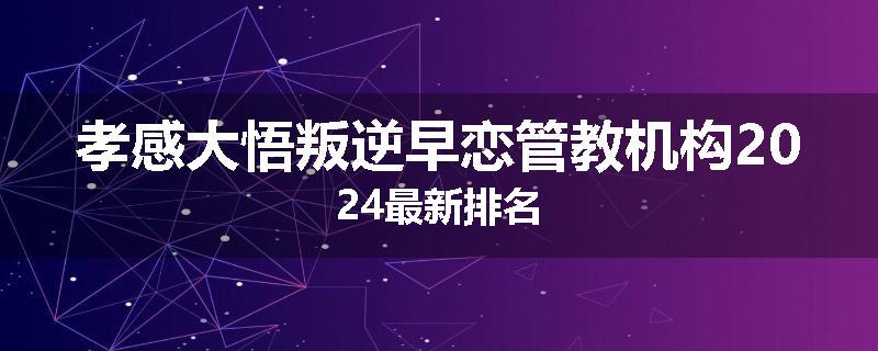 孝感大悟叛逆早恋管教机构2024最新排名