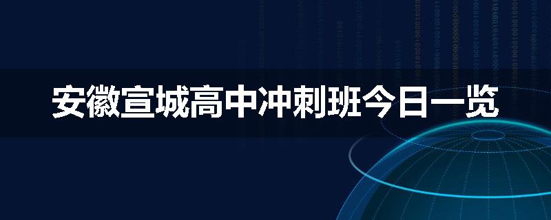 安徽宣城高中冲刺班今日一览