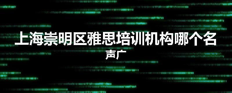 上海崇明区雅思培训机构哪个名声广