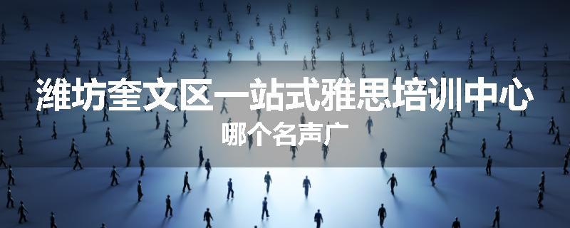 潍坊奎文区一站式雅思培训中心哪个名声广