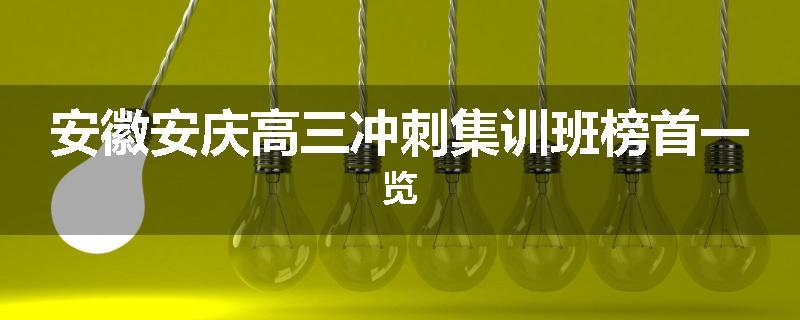 安徽安庆高三冲刺集训班榜首一览