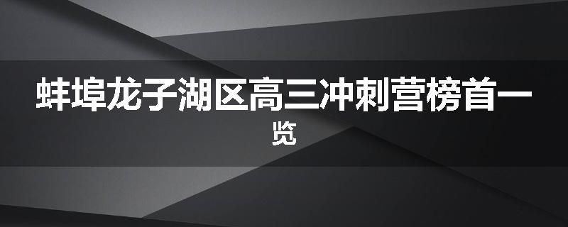 蚌埠龙子湖区高三冲刺营榜首一览