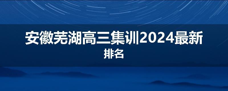 安徽芜湖高三集训2024最新排名
