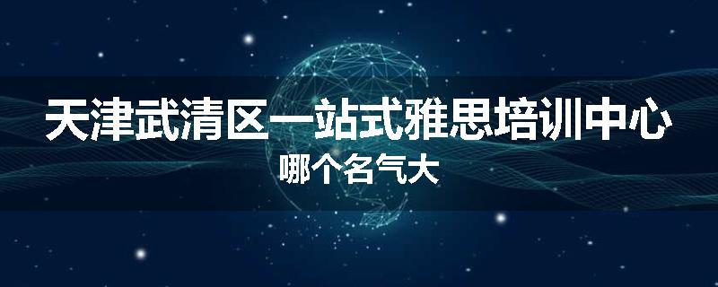 天津武清区一站式雅思培训中心哪个名气大
