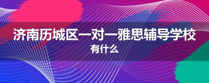济南历城区一对一雅思辅导学校有什么