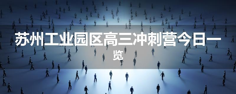 苏州工业园区高三冲刺营今日一览