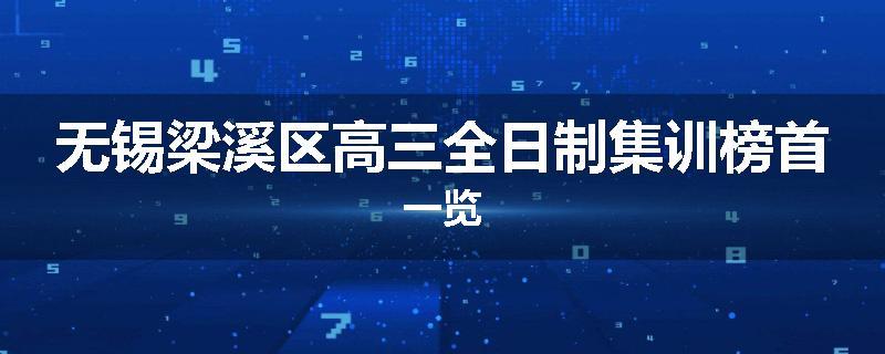 无锡梁溪区高三全日制集训榜首一览