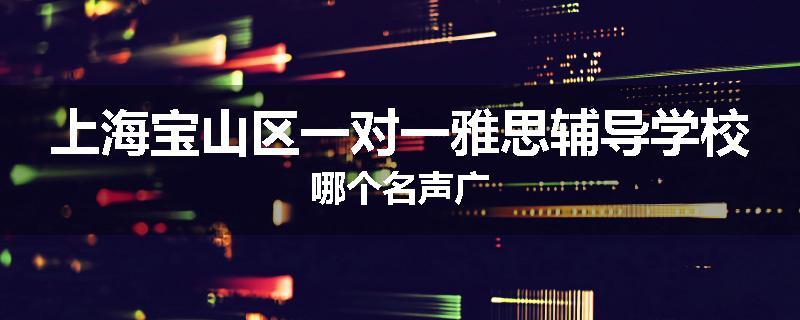 上海宝山区一对一雅思辅导学校哪个名声广
