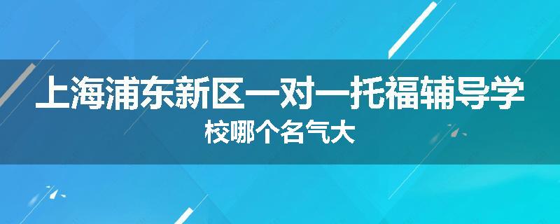 上海浦东新区一对一托福辅导学校哪个名气大