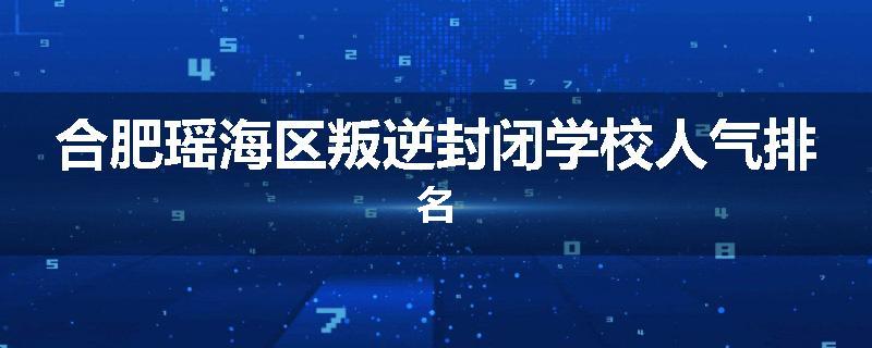合肥瑶海区叛逆封闭学校人气排名