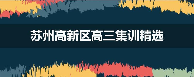 苏州高新区高三集训精选