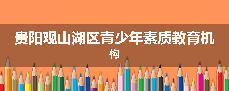 贵阳观山湖区青少年素质教育机构