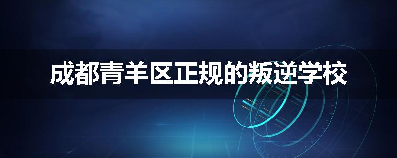 成都青羊区正规的叛逆学校