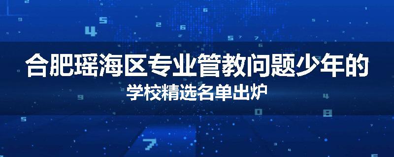 合肥瑶海区专业管教问题少年的学校精选名单出炉