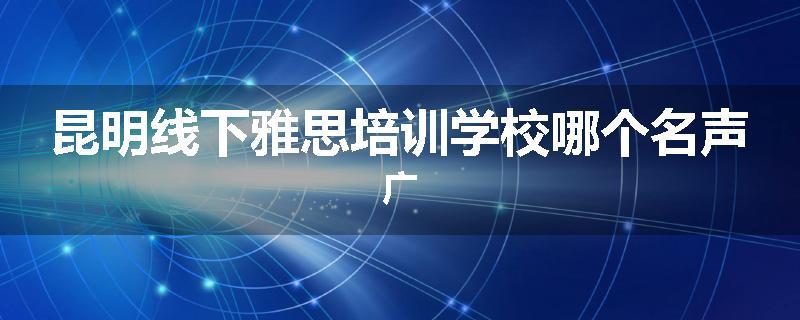 昆明线下雅思培训学校哪个名声广