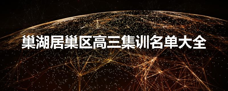 巢湖居巢区高三集训名单大全