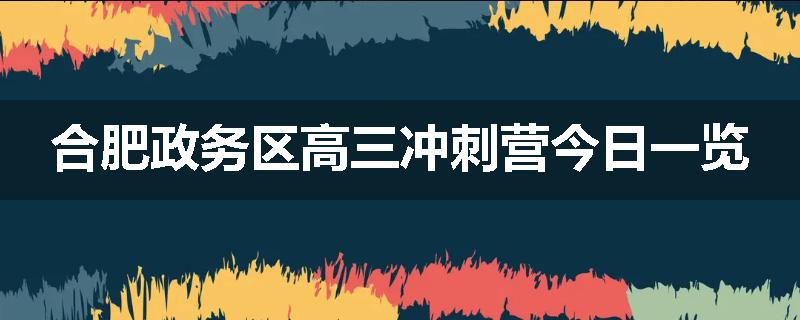 合肥政务区高三冲刺营今日一览