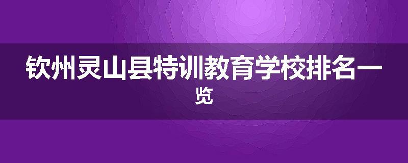钦州灵山县特训教育学校排名一览