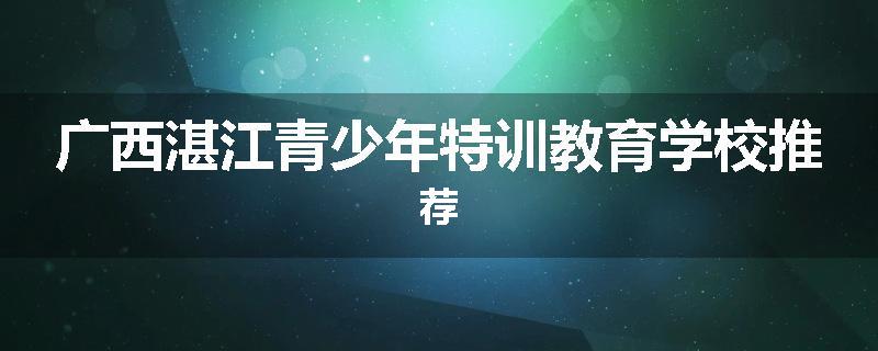 广西湛江青少年特训教育学校推荐