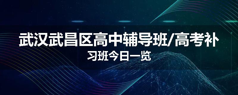 武汉武昌区高中辅导班/高考补习班今日一览
