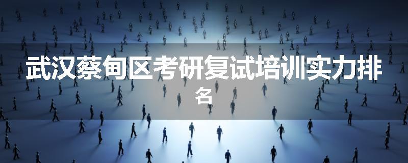 武汉蔡甸区考研复试培训实力排名