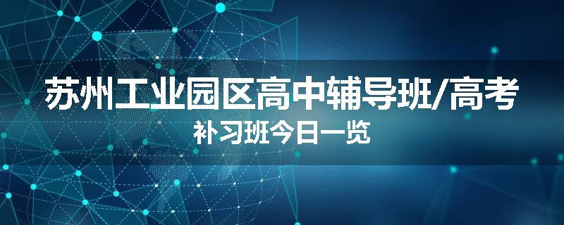 苏州工业园区高中辅导班/高考补习班今日一览