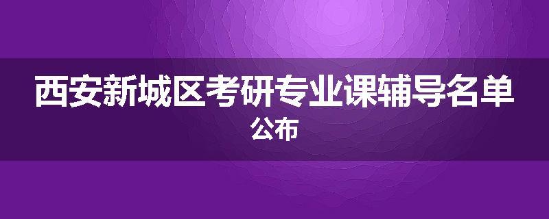 西安新城区考研专业课辅导名单公布