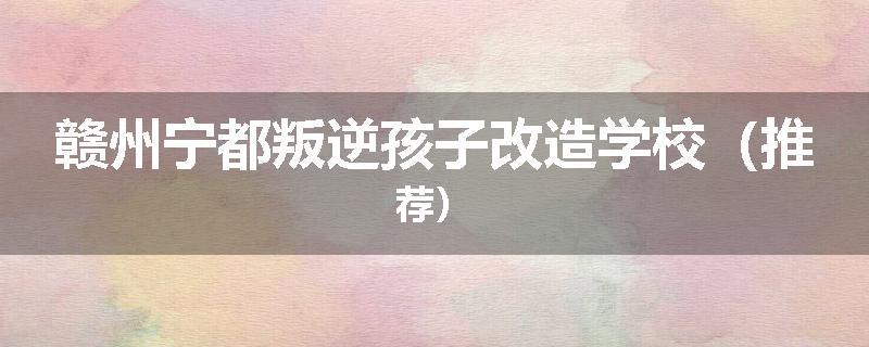 赣州宁都叛逆孩子改造学校（推荐）