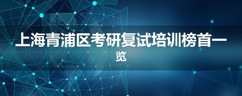 上海青浦区考研复试培训榜首一览
