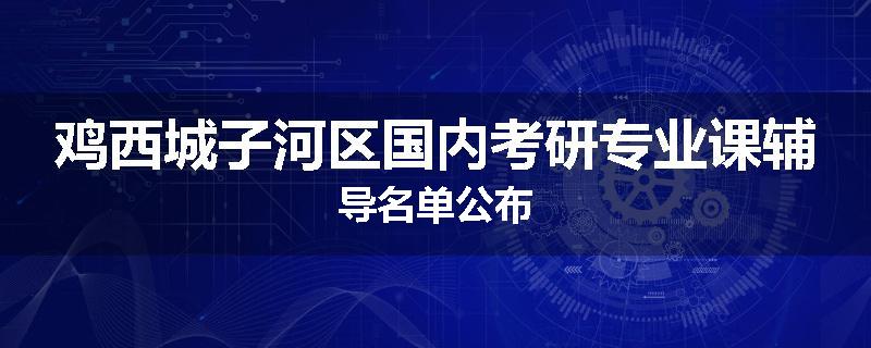 鸡西城子河区国内考研专业课辅导名单公布