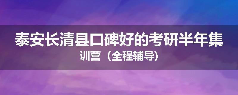 泰安长清县口碑好的考研半年集训营（全程辅导)