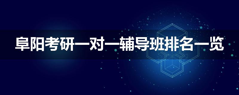 阜阳考研一对一辅导班排名一览