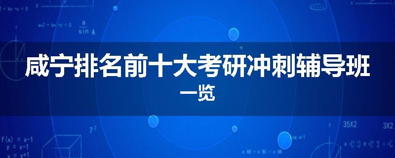 咸宁排名前十大考研冲刺辅导班一览