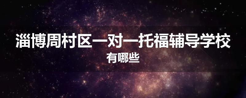 淄博周村区一对一托福辅导学校有哪些