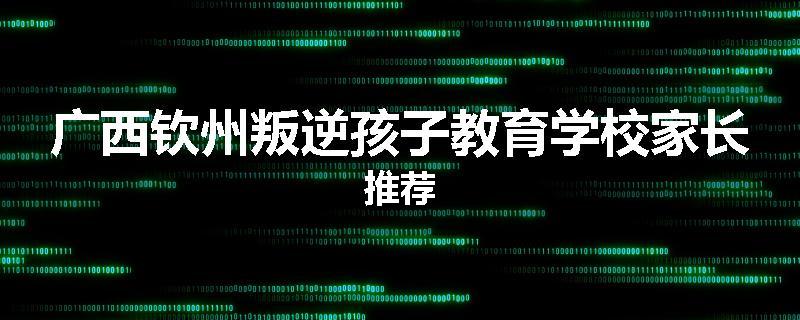 广西钦州叛逆孩子教育学校家长推荐