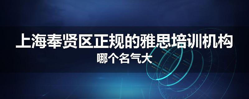 上海奉贤区正规的雅思培训机构哪个名气大