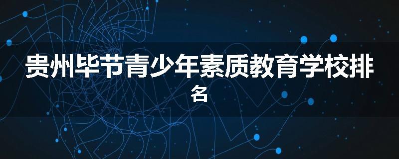 贵州毕节青少年素质教育学校排名